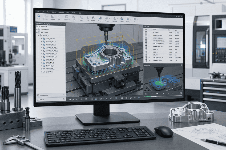 Giao diện lập trình đường chạy dao trên phần mềm CAM Pro Siemens
