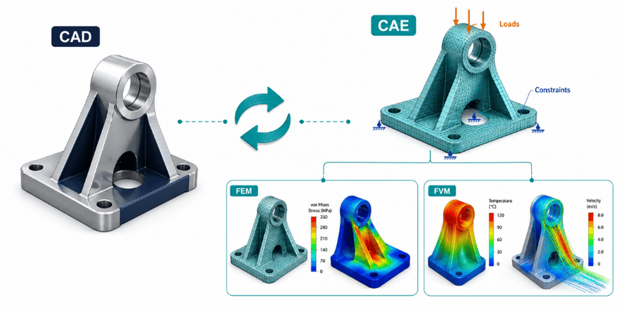 NX CAD đồng bộ hình học với NX CAE Simcenter 3D