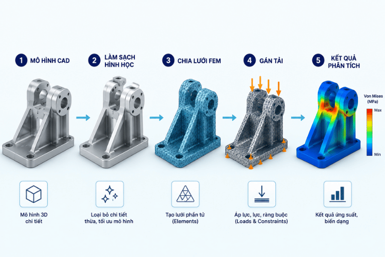 Quy trình từ mô hình CAD đến kết quả mô phỏng NX CAE