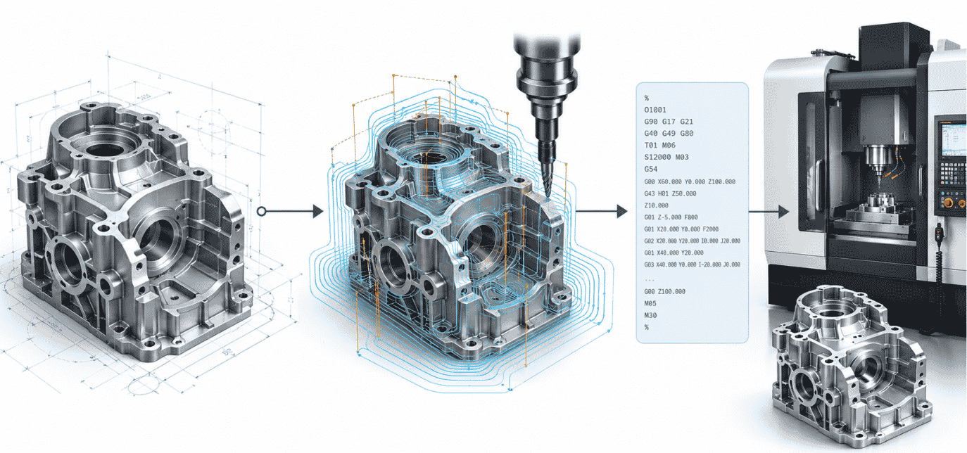 NX CAM chuyển mô hình 3D thành đường chạy dao và mã G-code