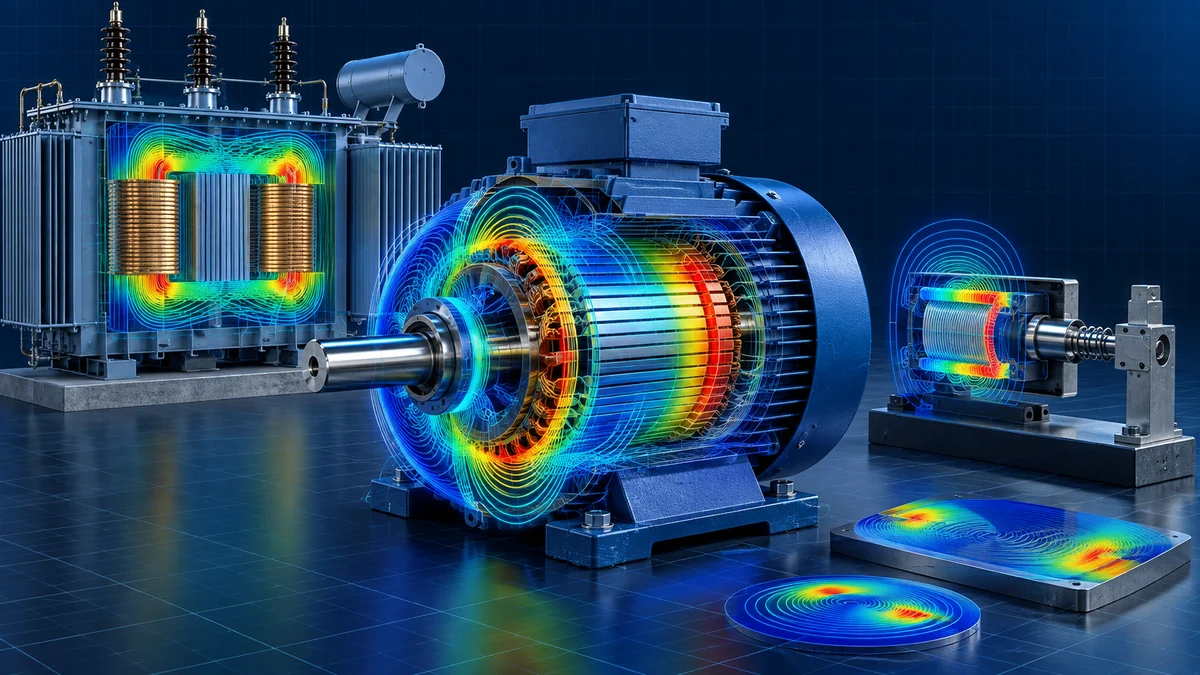 Simcenter 3D Electromagnetics mô phỏng điện từ tần số thấp cho motor và transformer