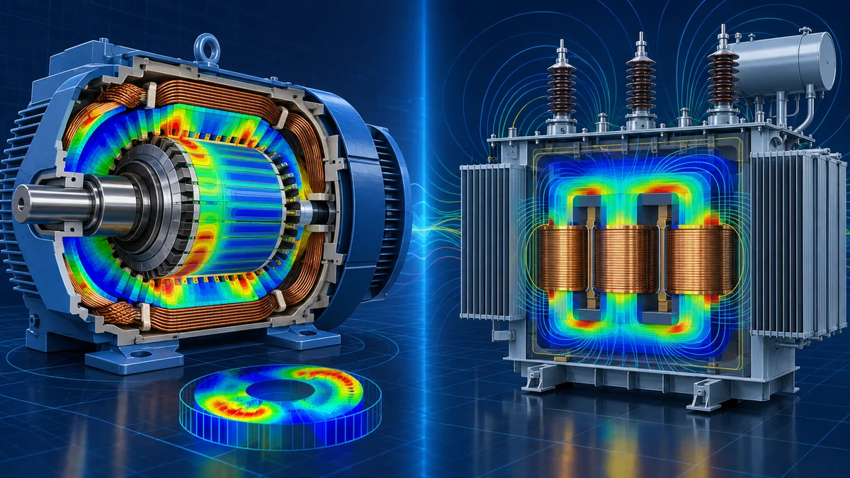 Ứng dụng Simcenter 3D Electromagnetics trong động cơ điện và transformer