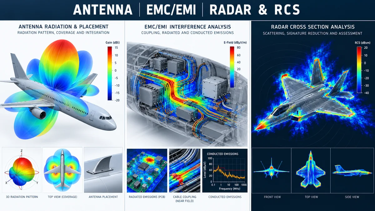 Simcenter Feko applications for antenna EMC EMI and radar RCS