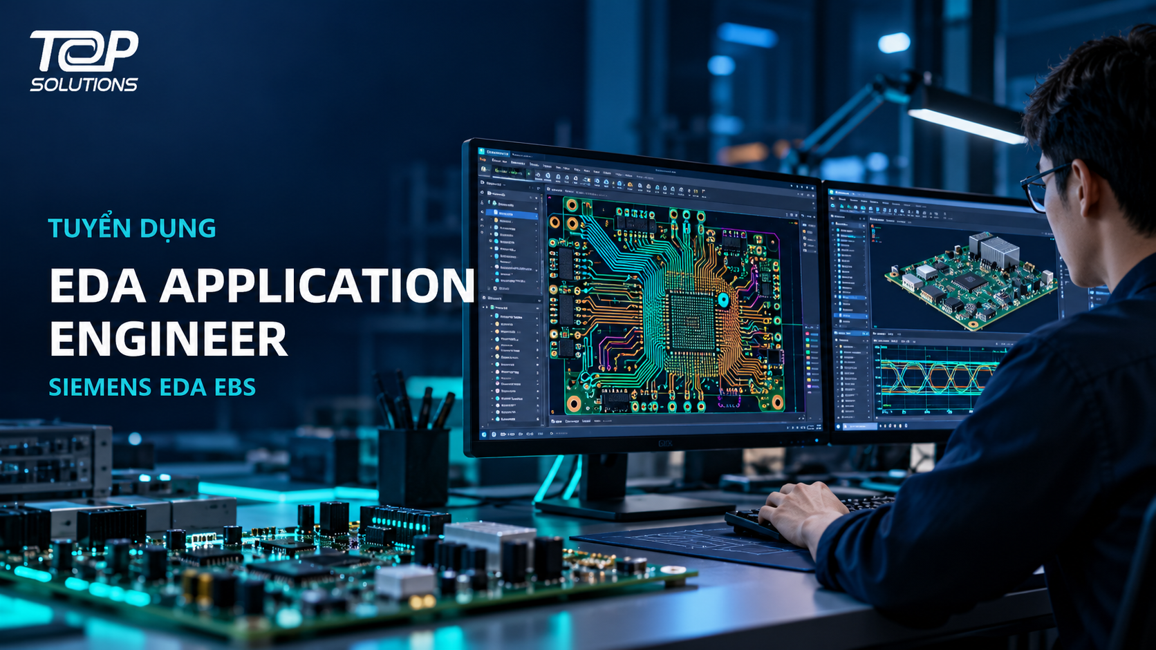 Top Solutions tuyển dụng EDA Application Engineer mảng Siemens EDA EBS, thiết kế PCB